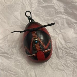 Handcrafted Red and Black Decorative Ornament